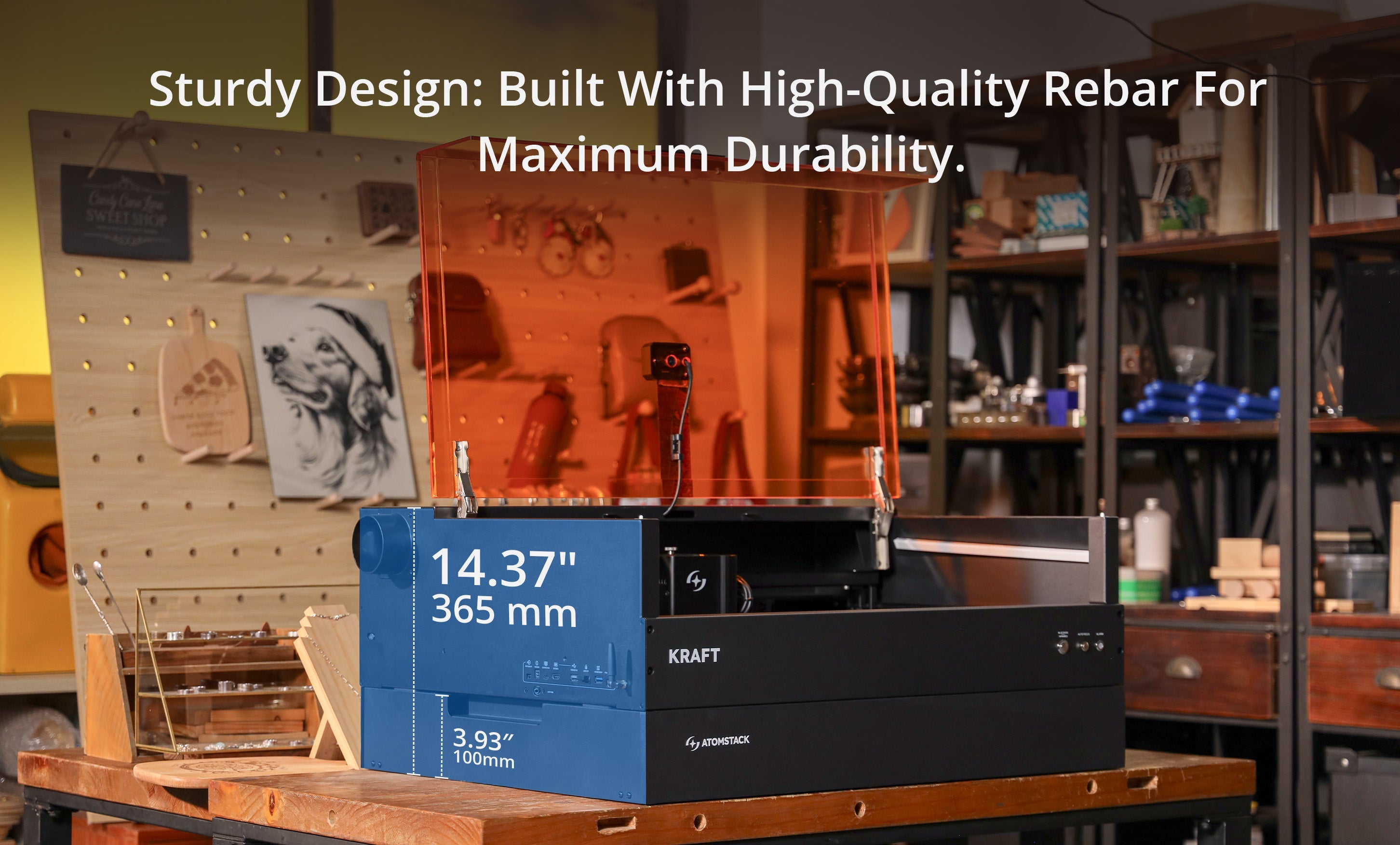 AtomStack H4 Riser Base (KRAFT Edition) – Height Expansion System for Kraft Laser Engraving