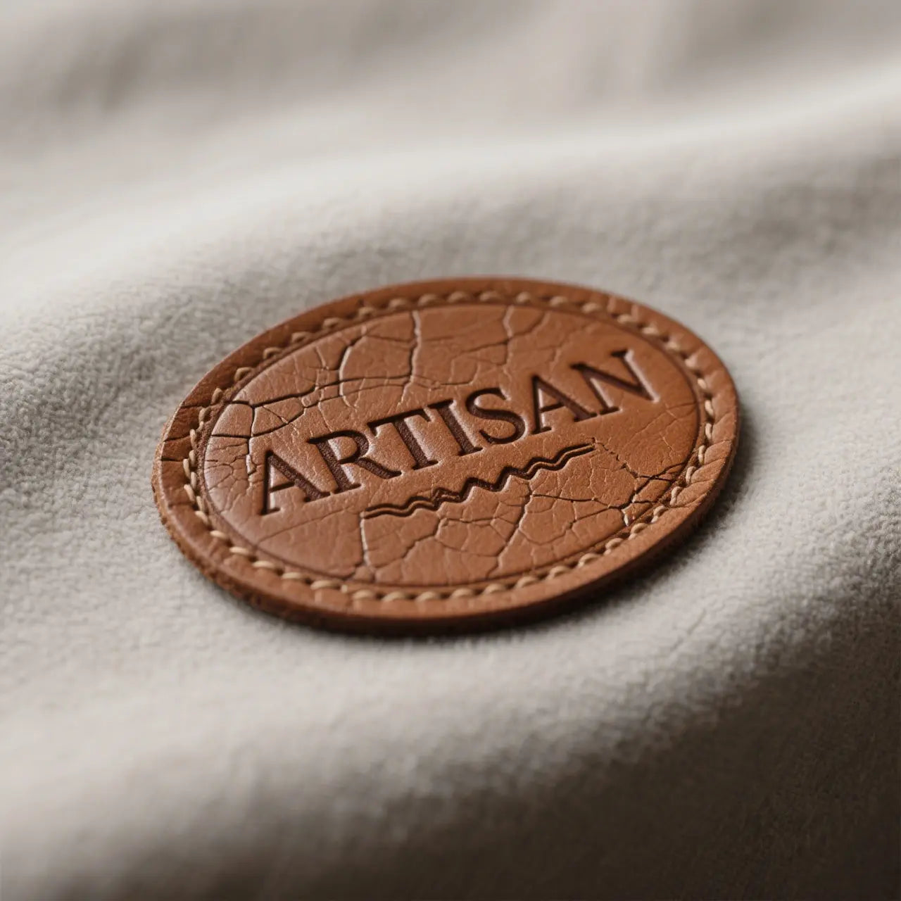 ComMarker Brown Oval PU Leather Nameplate (10pcs)