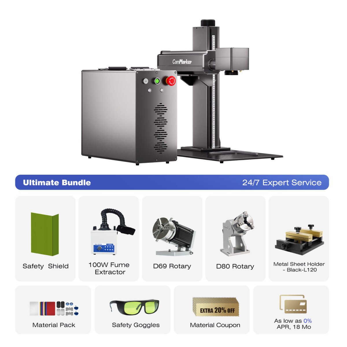 ComMarker Titan-1 JPT MOPA Fiber Laser Engraver