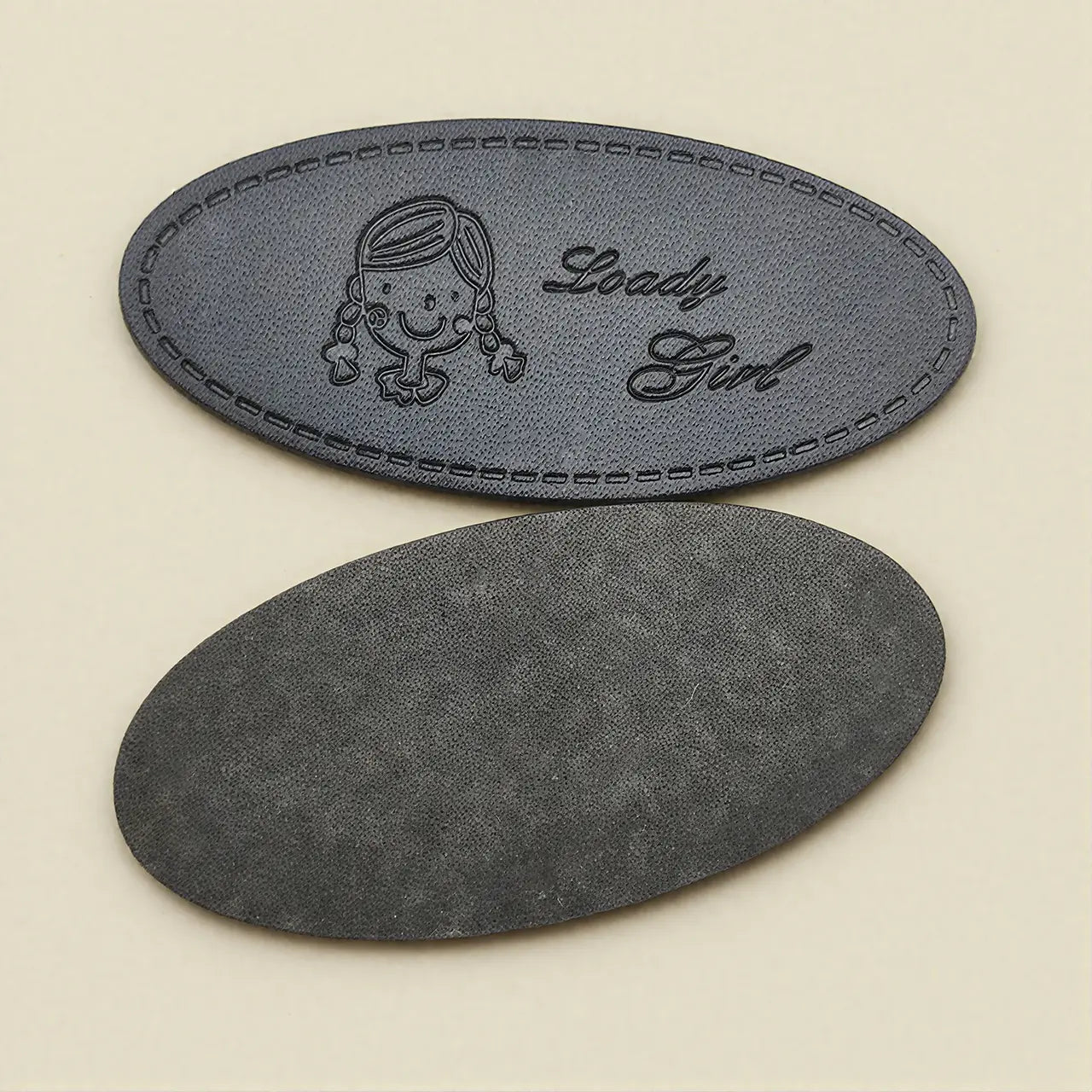 ComMarker Black Oval PU Leather Nameplate (10pcs)