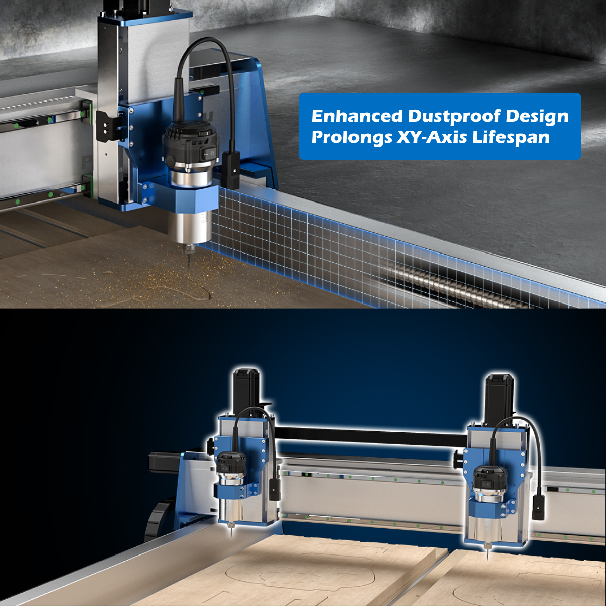 PROVerXL 4x4 CNC Router Machine, Support Dual Z-Axis, Closed-loop Stepper Motor, Ball Screw Drive System, 1300x1300 Work Area for Wood Metal Carving SainSmart.com