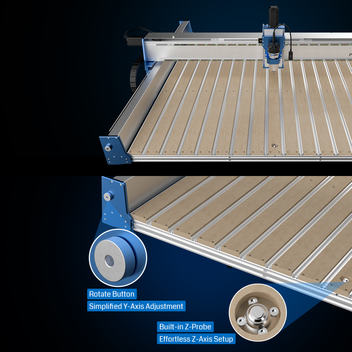 PROVerXL 4x4 CNC Router Machine, Support Dual Z-Axis, Closed-loop Stepper Motor, Ball Screw Drive System, 1300x1300 Work Area for Wood Metal Carving SainSmart.com