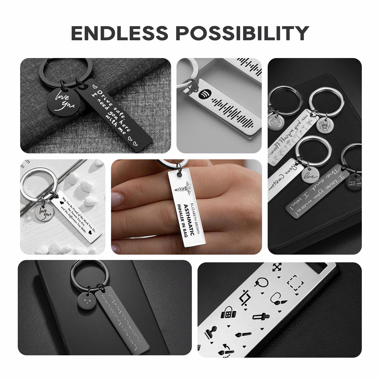 ComMarker Stainless Steel Keychain (10pcs)