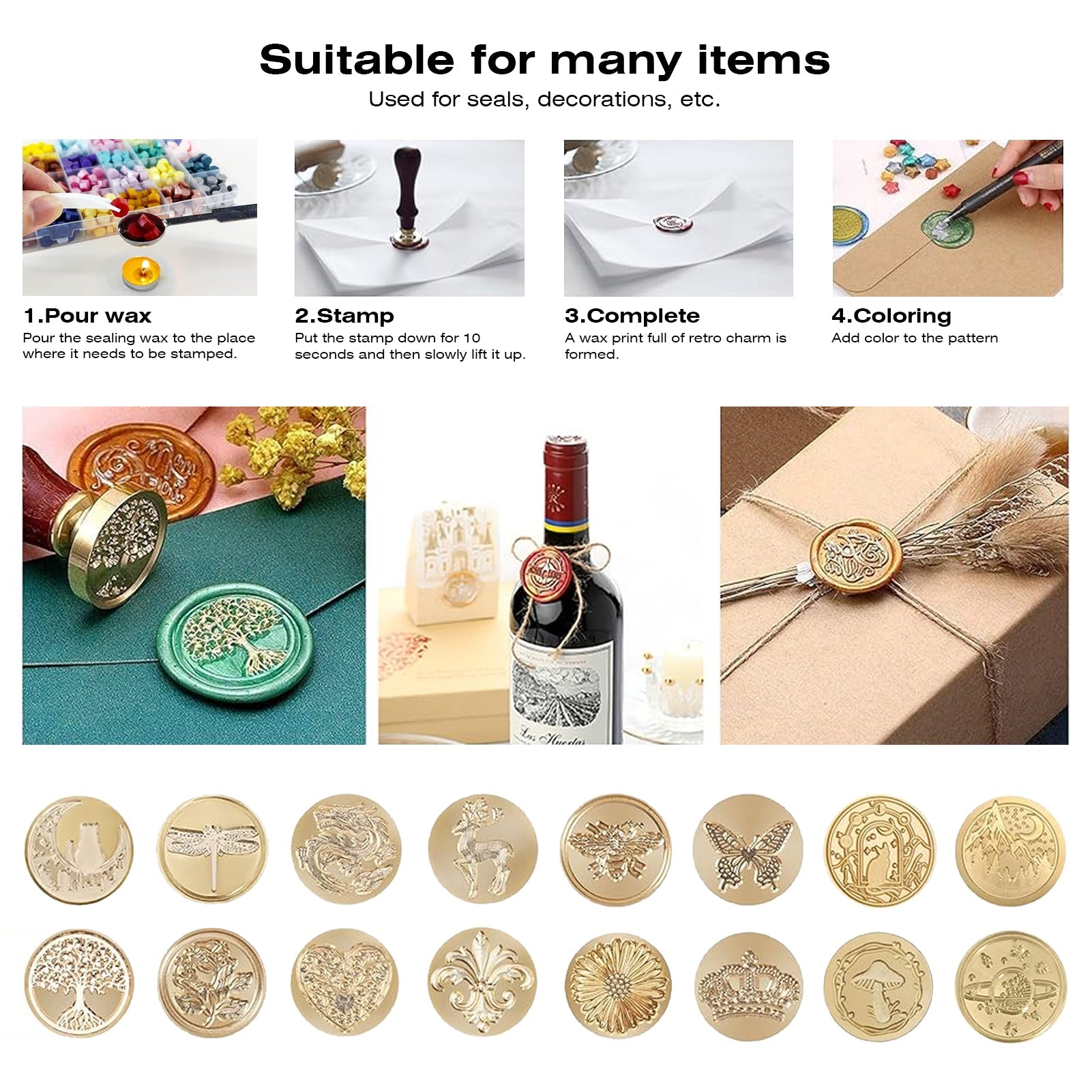 ComMarker Blank Wax Seal Stamp Kits