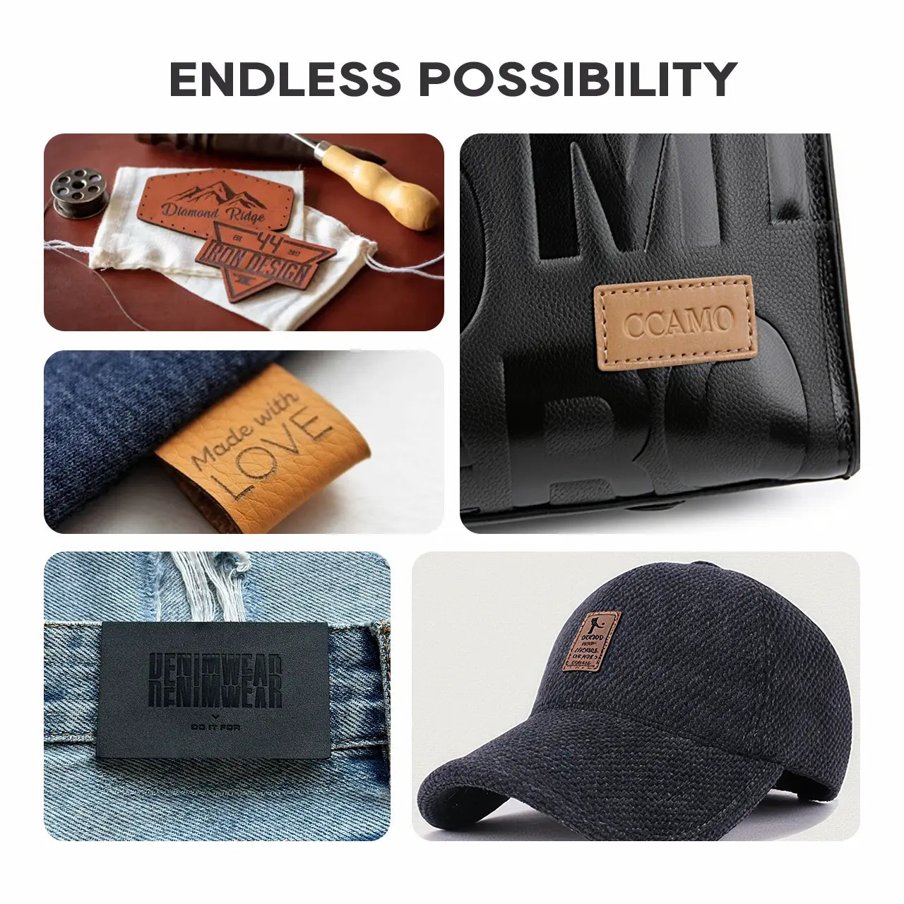 ComMarker Black Rectangular PU Nameplate (10pcs)