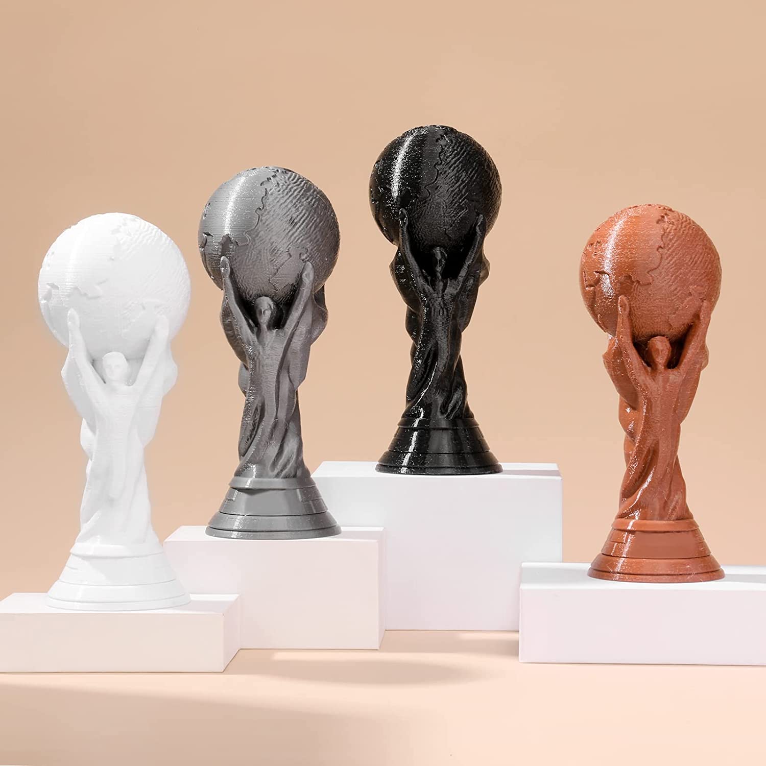 Black, White, Brown, Silver 1.75mm PRO-3 PETG Filament, 500g x 4pack SainSmart.com