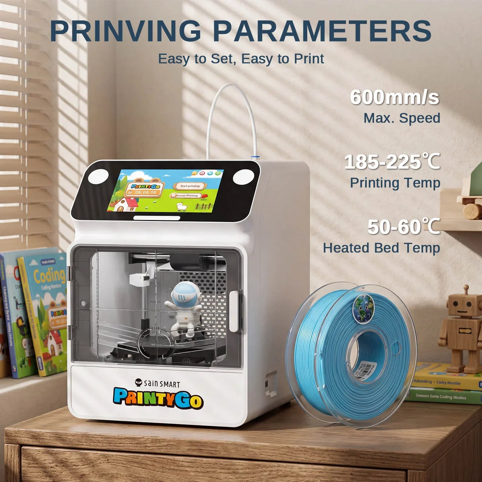 PLA Filament 1.75mm, Planet Explorer 8-Color Mini Spool Bundle, 250g Each, High-Speed PLA, +/-0.02mm Accuracy, Easy-to-Print, Compatible with Most FDM 3D Printers SainSmart.com