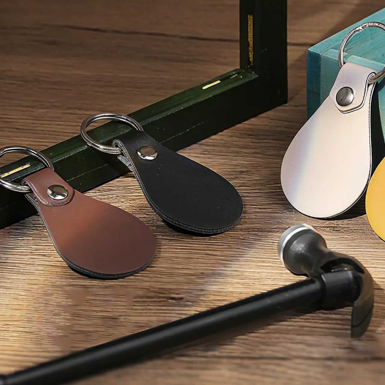 ComMarker Black PU Leather Keychains (10pcs)