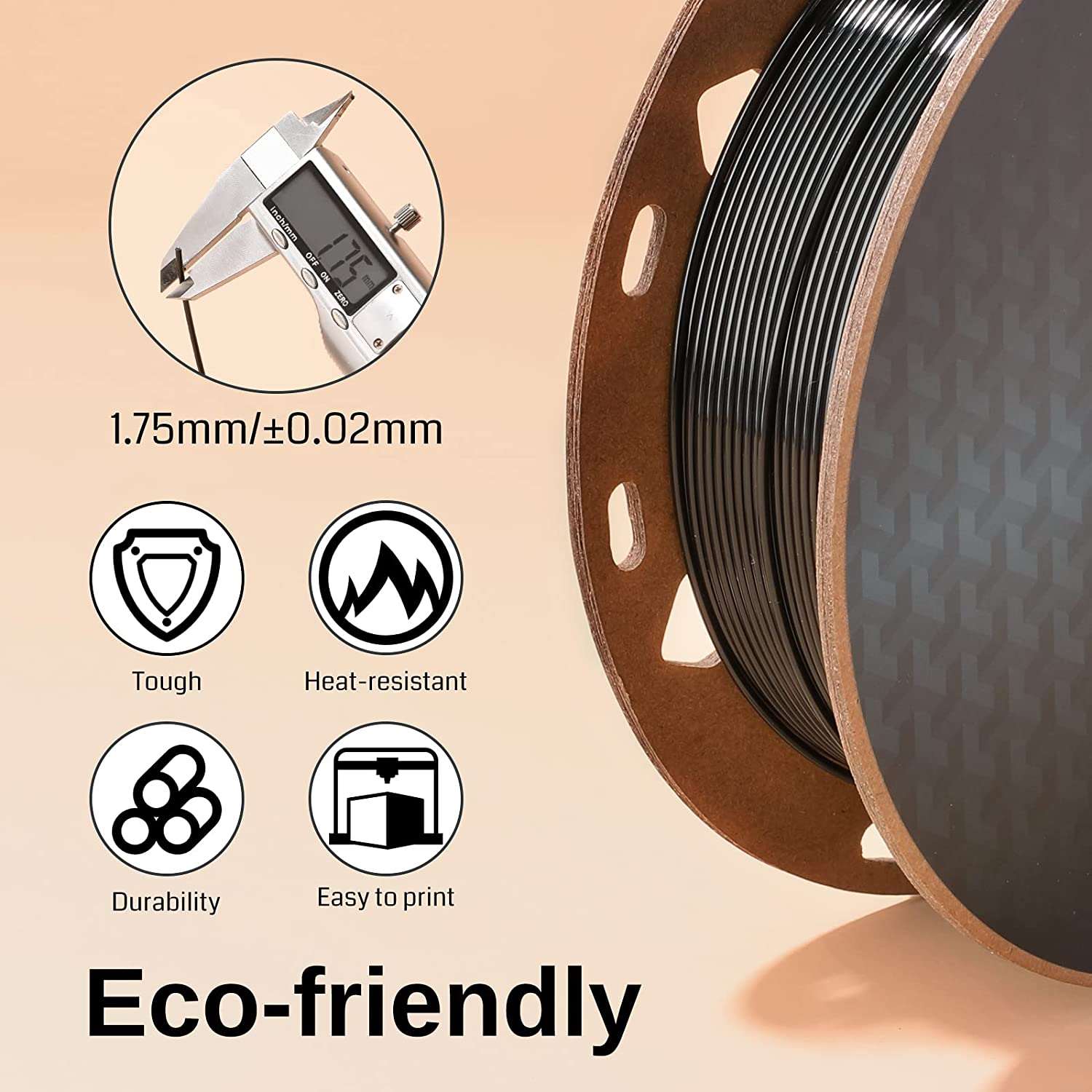 Black, White, Brown, Silver 1.75mm PRO-3 PETG Filament, 500g x 4pack SainSmart.com