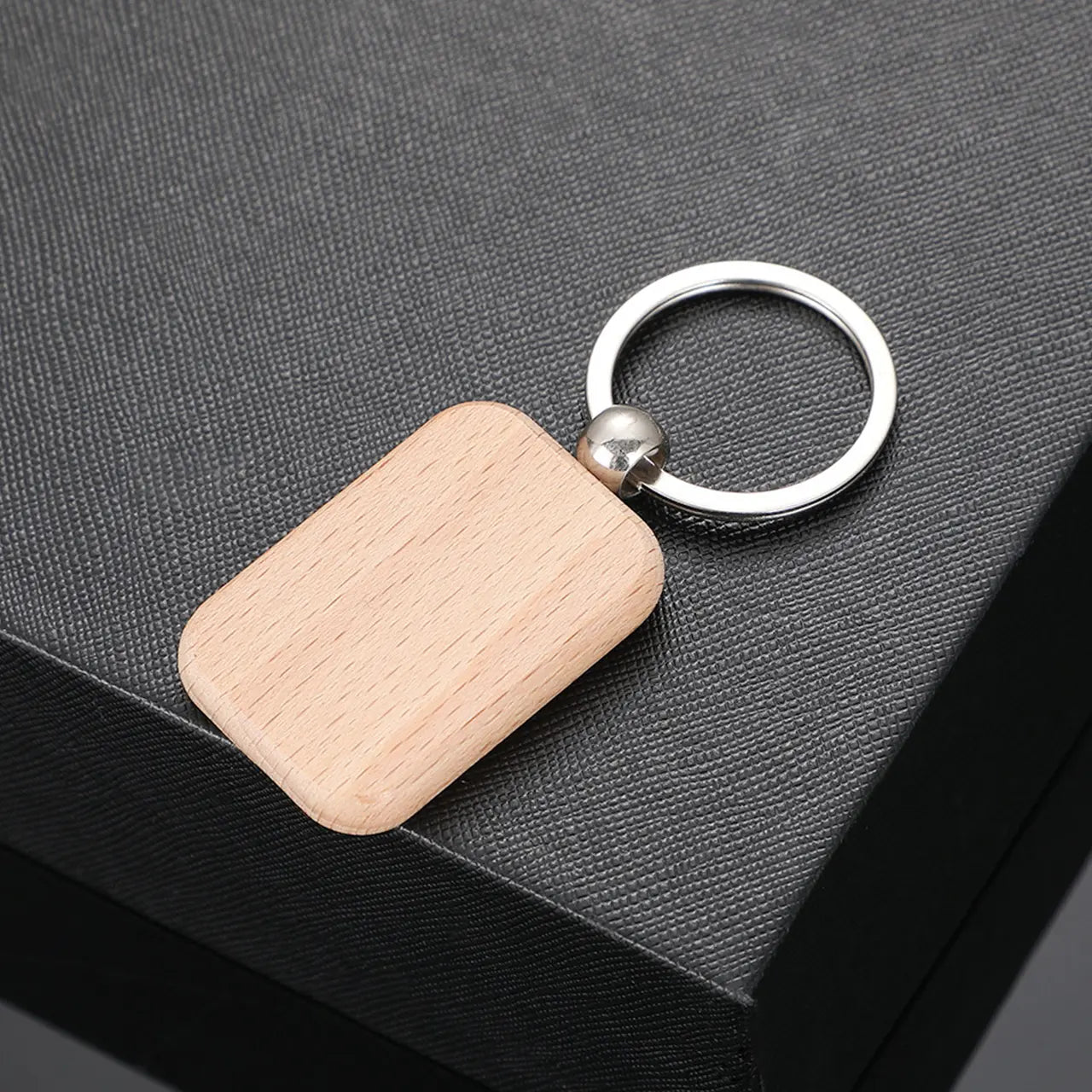 ComMarker Rectangular Wooden Keychain (10pcs)