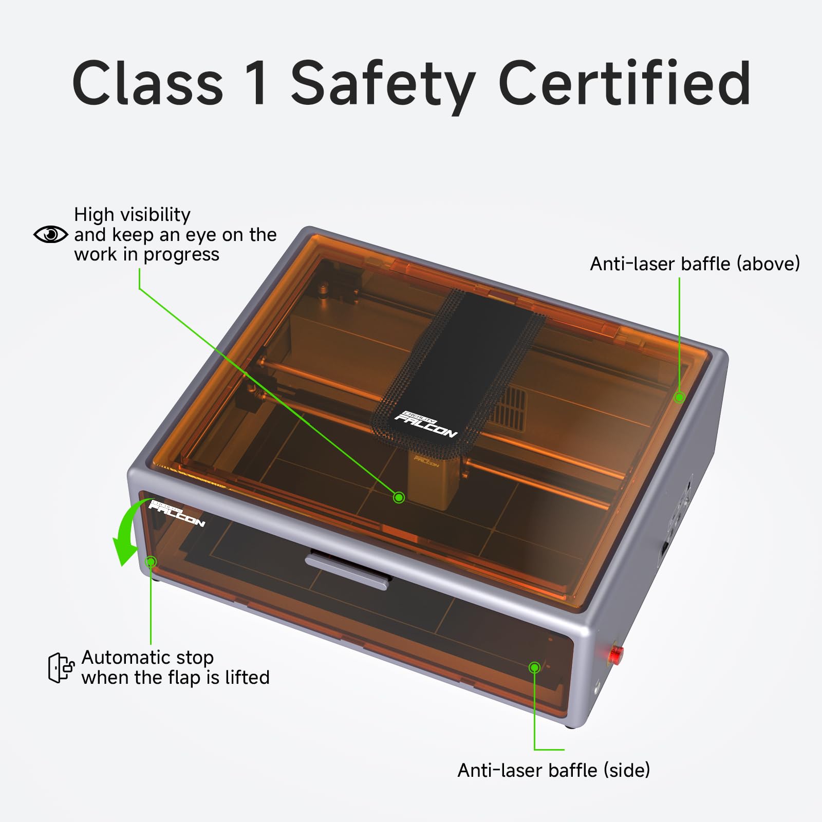 Creality Falcon A1 10W Laser Engraver, Enclosed Laser Cutter with Air Assist, HD Camera Positioning, Beginner-friendly, Class 1 Safety Laser Engravering Machine for Wood and Metal, Acrylic SainSmart.com