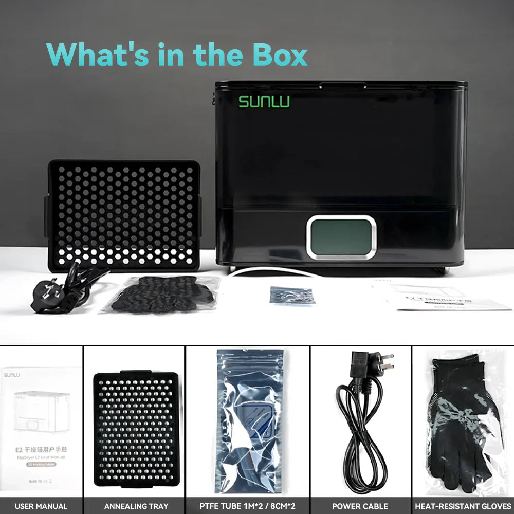 SUNLU FilaDryer E2, Professional Drying and Annealing, Up to 110℃/230°F, Born for Engineering 3D Printing Filaments SainSmart.com
