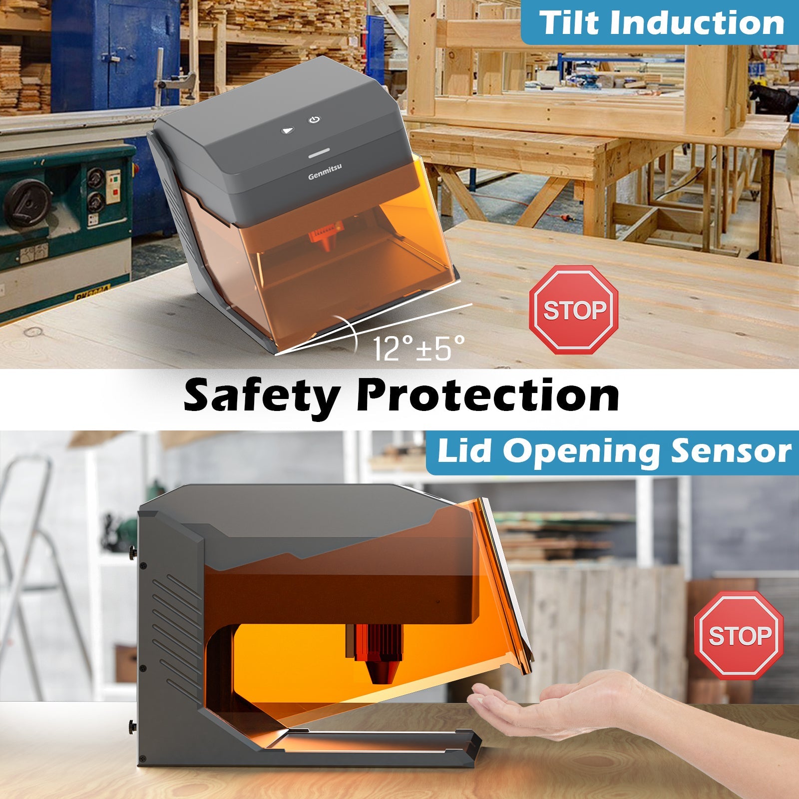 Kiosk Laser Engraver Machine, Compact, Open-to-use, 2.5W/5W/10W, Home Laser Cutter with Acrylic Enclosure SainSmart.com