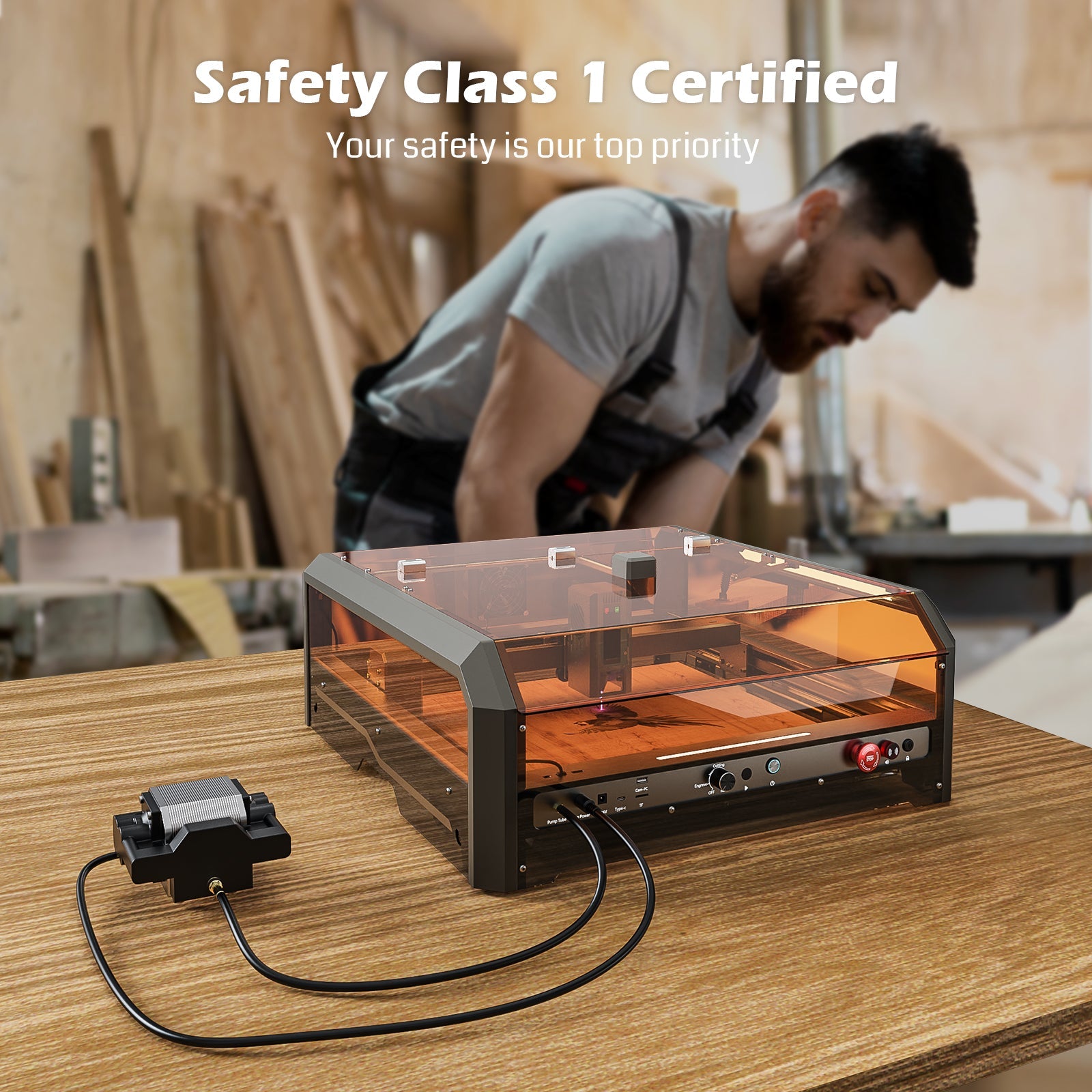 L8 Laser Engraver Machine, 20W/40W Power, 40000mm/min High Speed All-in-one, Air Assist, Lightburn Camera SainSmart.com
