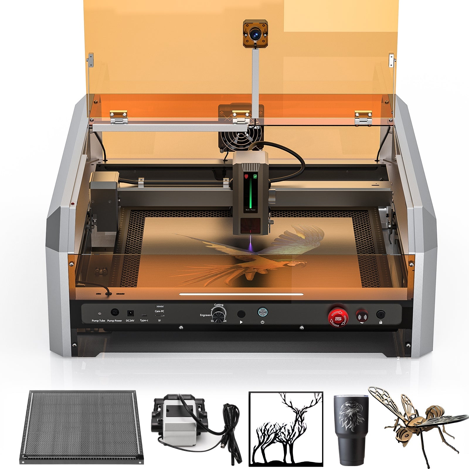 L8 Laser Engraver Machine, 20W/40W Power, 40000mm/min High Speed All-in-one, Air Assist, Lightburn Camera SainSmart.com
