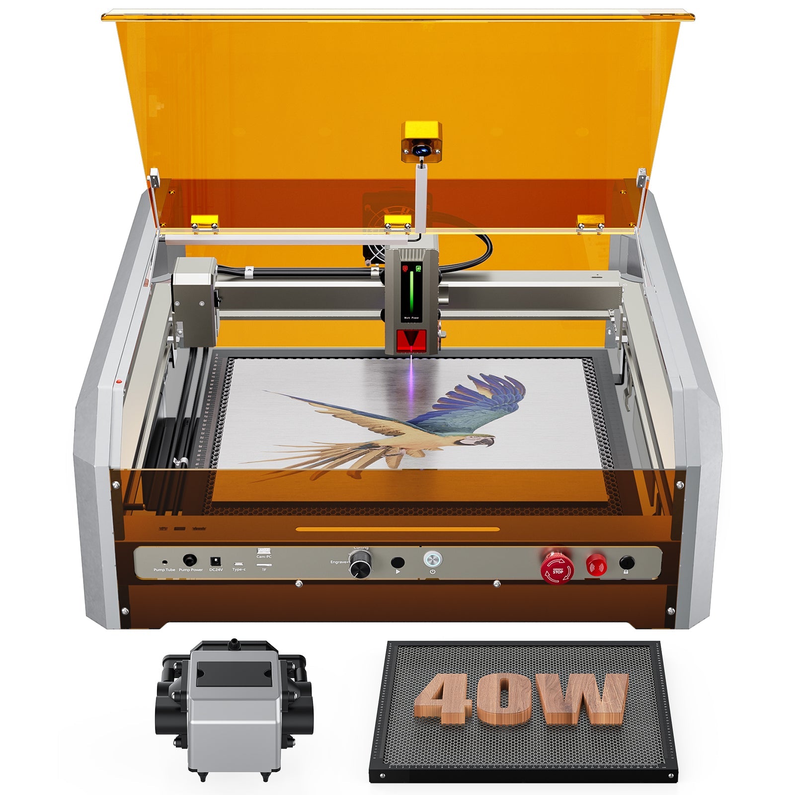L8 Laser Engraver Machine, 20W/40W Power, 40000mm/min High Speed All-in-one, Air Assist, Lightburn Camera SainSmart.com