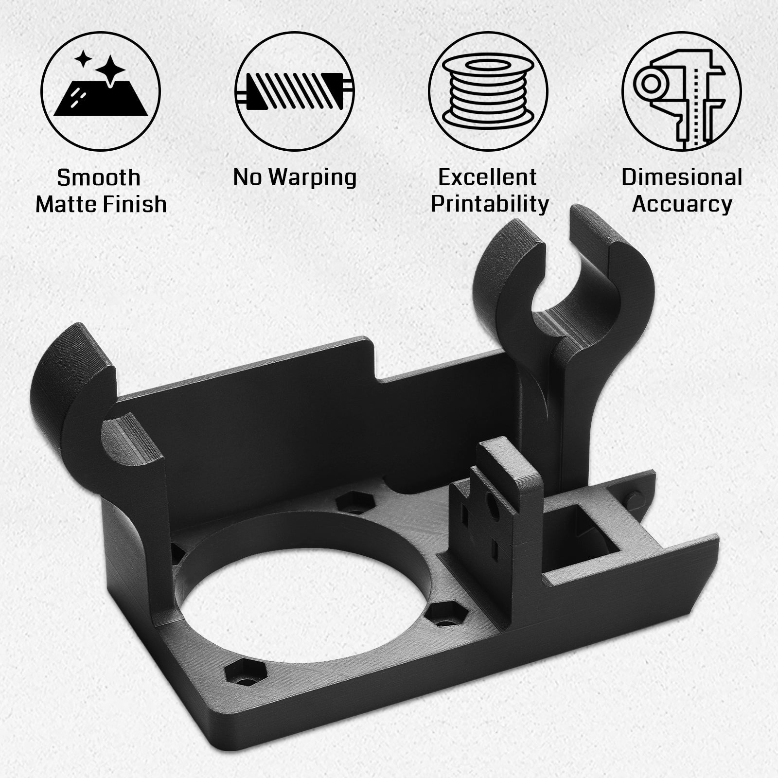 ePA12-CF 1.75mm Carbon Fiber Nylon Filament, 0.5kg, Accuracy +/- 0.05 mm, Black SainSmart.com