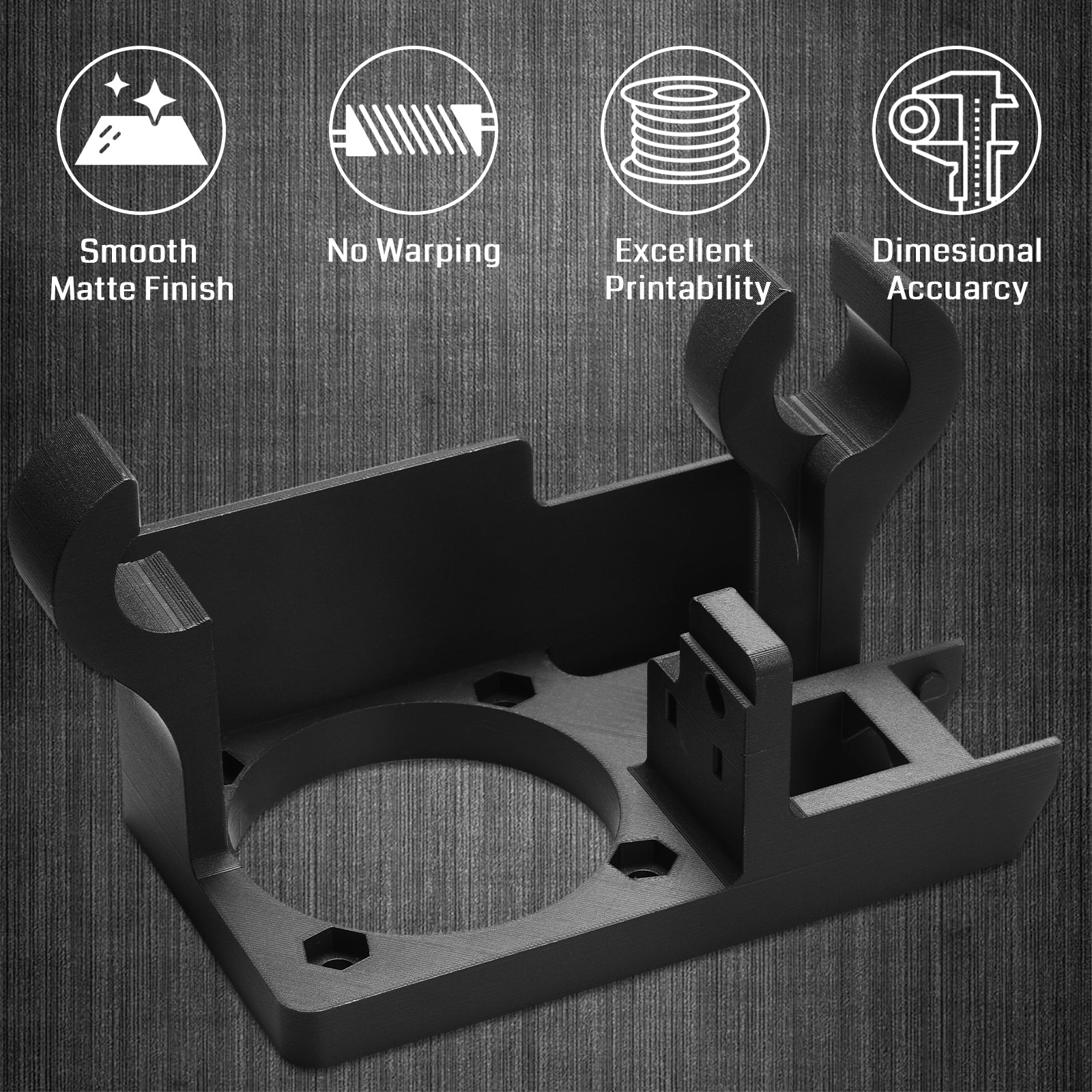 ePA12-CF 1.75mm Carbon Fiber Nylon Filament, 0.5kg, Accuracy +/- 0.05 mm, Black SainSmart.com