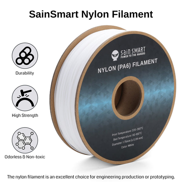 SainSmart PA6 Nylon Filament – 1.75mm, 1kg (2.2 lb) SainSmart.com
