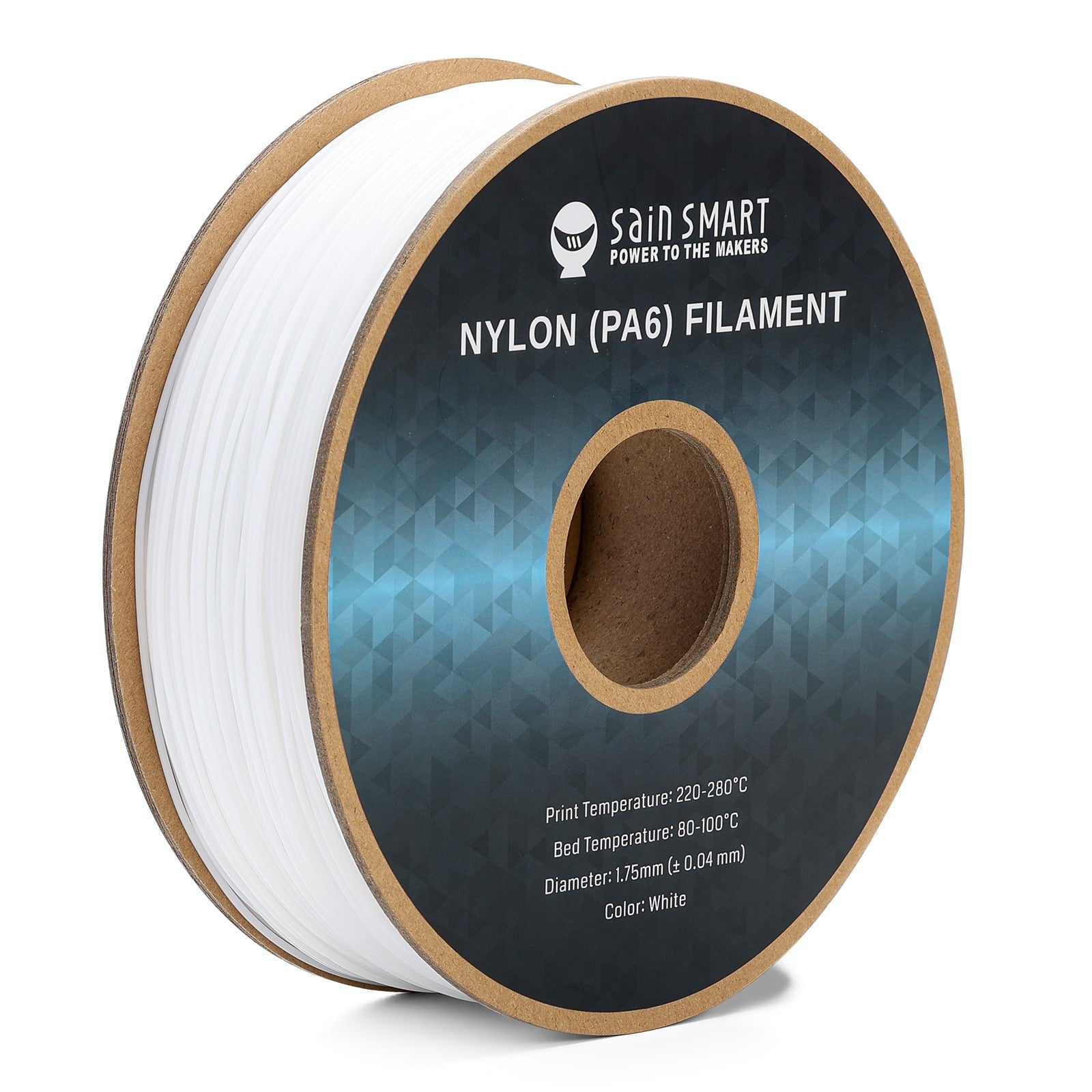 PA6 Nylon Filament 1.75mm, 1kg, Accuracy +/- 0.04 mm SainSmart.com