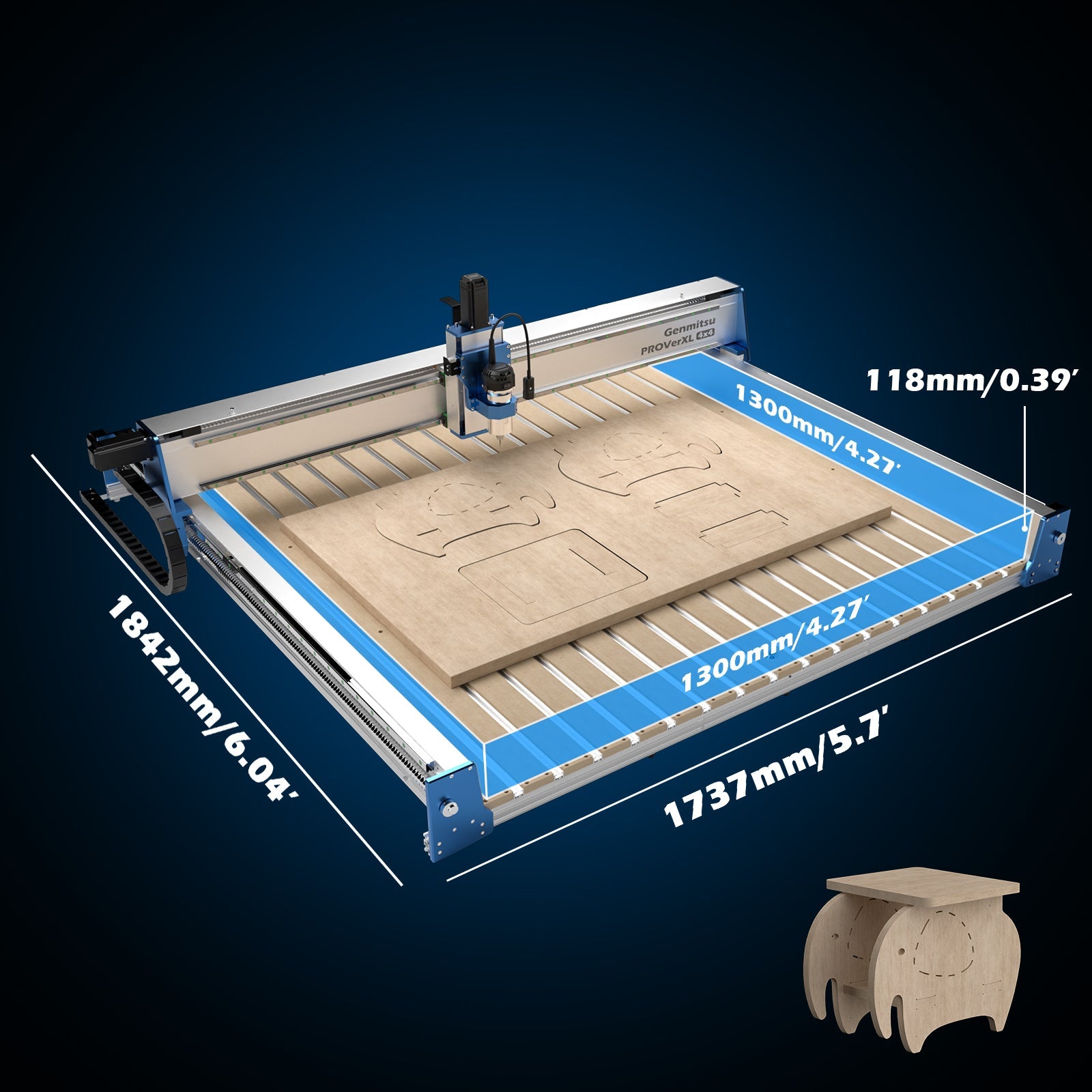 PROVerXL 4x4 CNC Router Machine, Support Dual Z-Axis, Closed-loop Stepper Motor, Ball Screw Drive System, 1300x1300 Work Area for Wood Metal Carving SainSmart.com