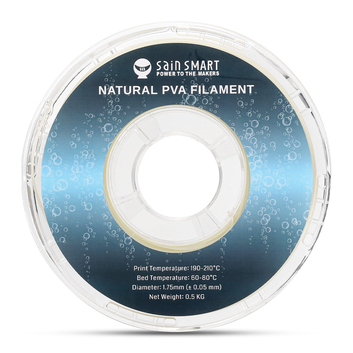 SainSmart Natural PVA Dissolvable Filament – Water-Soluble Support Material, 1.75mm, 0.5kg (1.1 lb) SainSmart.com