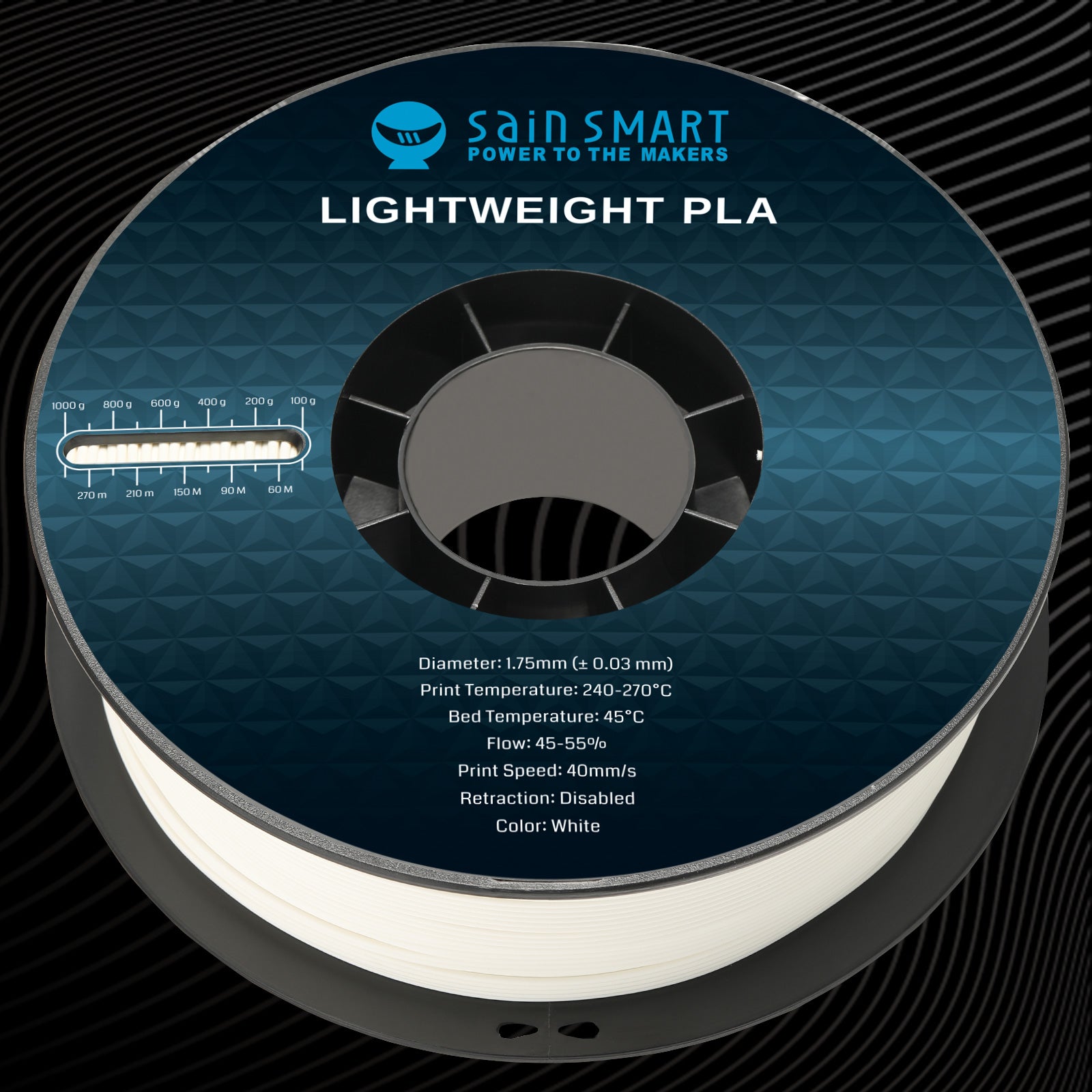 LW-PLA Filament, 1.75mm, Black & White, 1KG, Lightweight Low-Density Active Foaming PLA for 3D Print RC Planes Drone Parts SainSmart.com