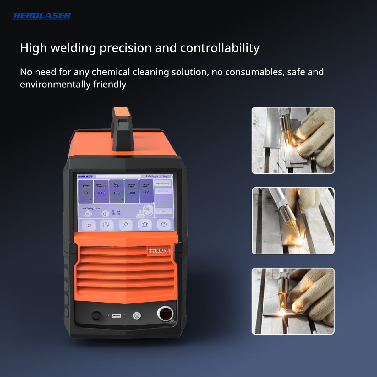 HEROLASER T700PRO Handheld Fiber Laser Welder ML-WF-A03 (T7-MM02) – 700W HEROLASER