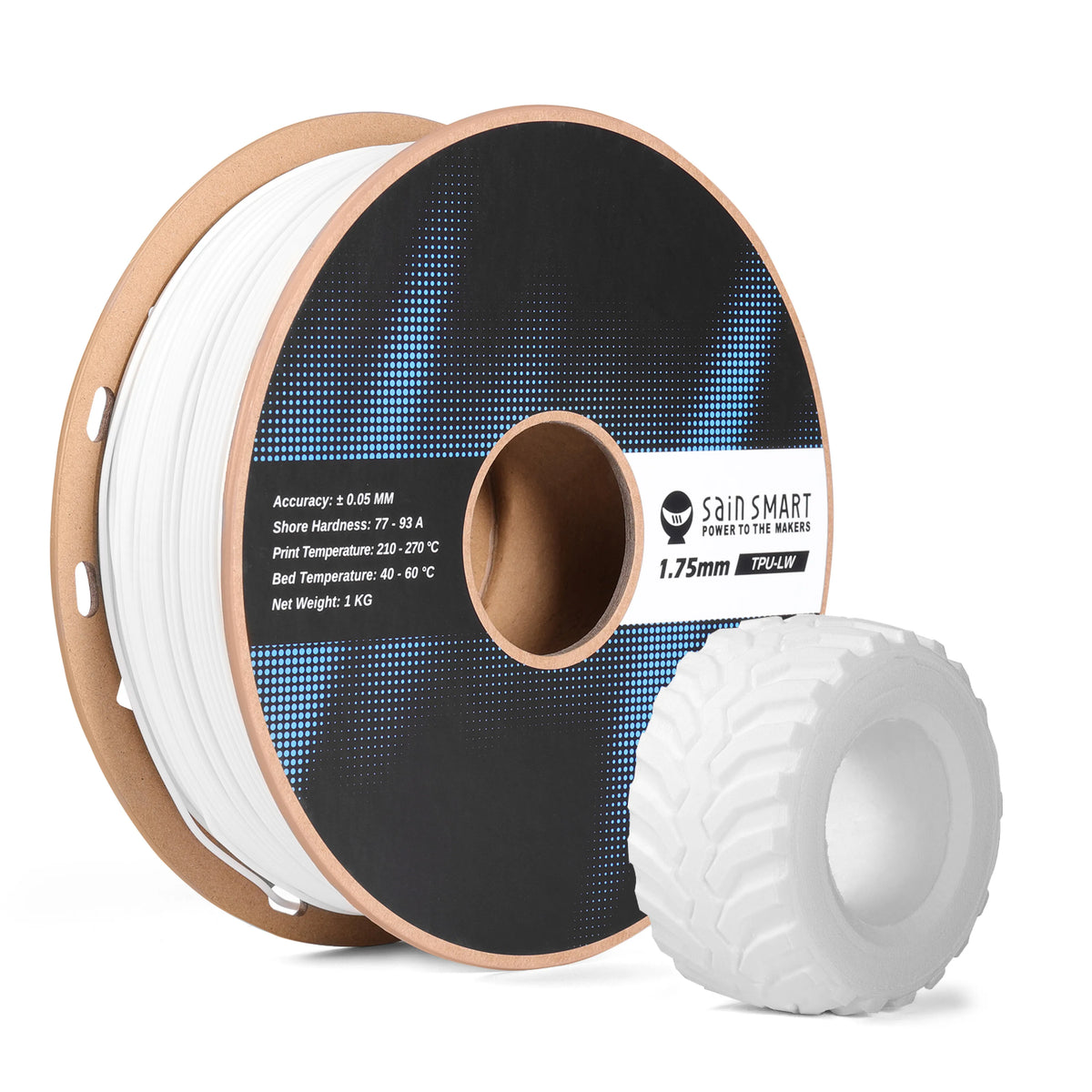 SainSmart Lightweight TPU Filament 1.75mm – Foaming LW-TPU (77A–93A) SainSmart.com