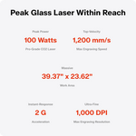 OneLaser Cobra™ 10 Workshop Essential Laser Engraver/Cutter (100W Glass CO₂) OneLaser