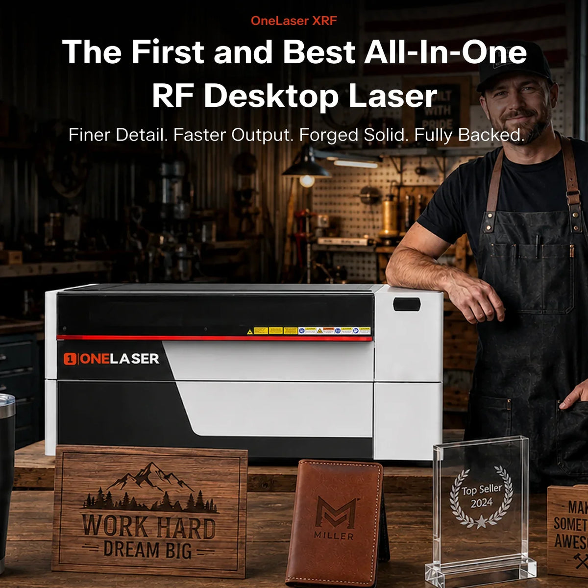OneLaser XRF™ Performance Desktop Laser Engraver (38W RF)