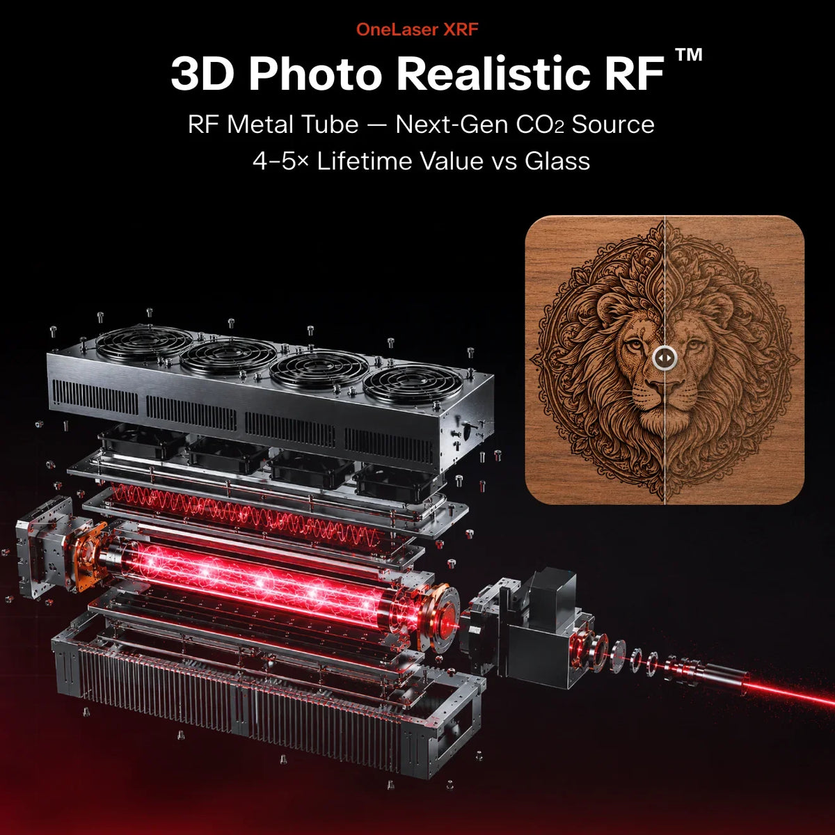 OneLaser XRF™ Performance Desktop Laser Engraver (38W RF)